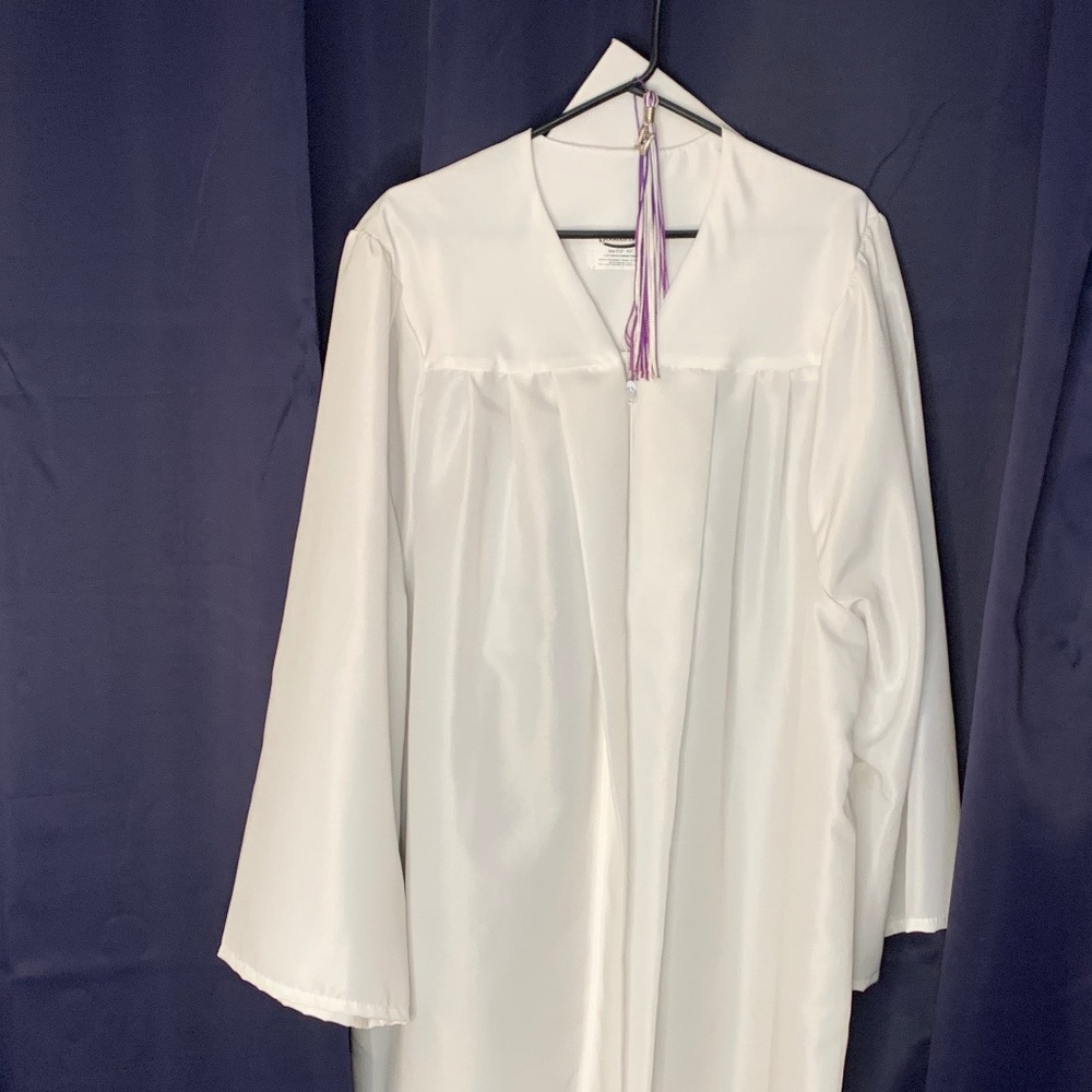 White Graduation Gown